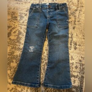 OshKosh B'gosh toddler girls Blue Flare Jeans with Distressed Detail